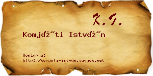 Komjáti István névjegykártya
